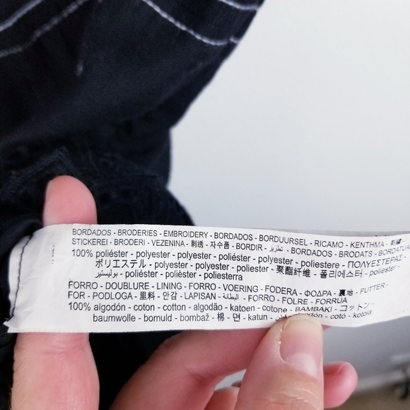 Zara Short Black Jumpsuit with Topstitch Lace Romper NWT, size Small - Picture 13 of 14